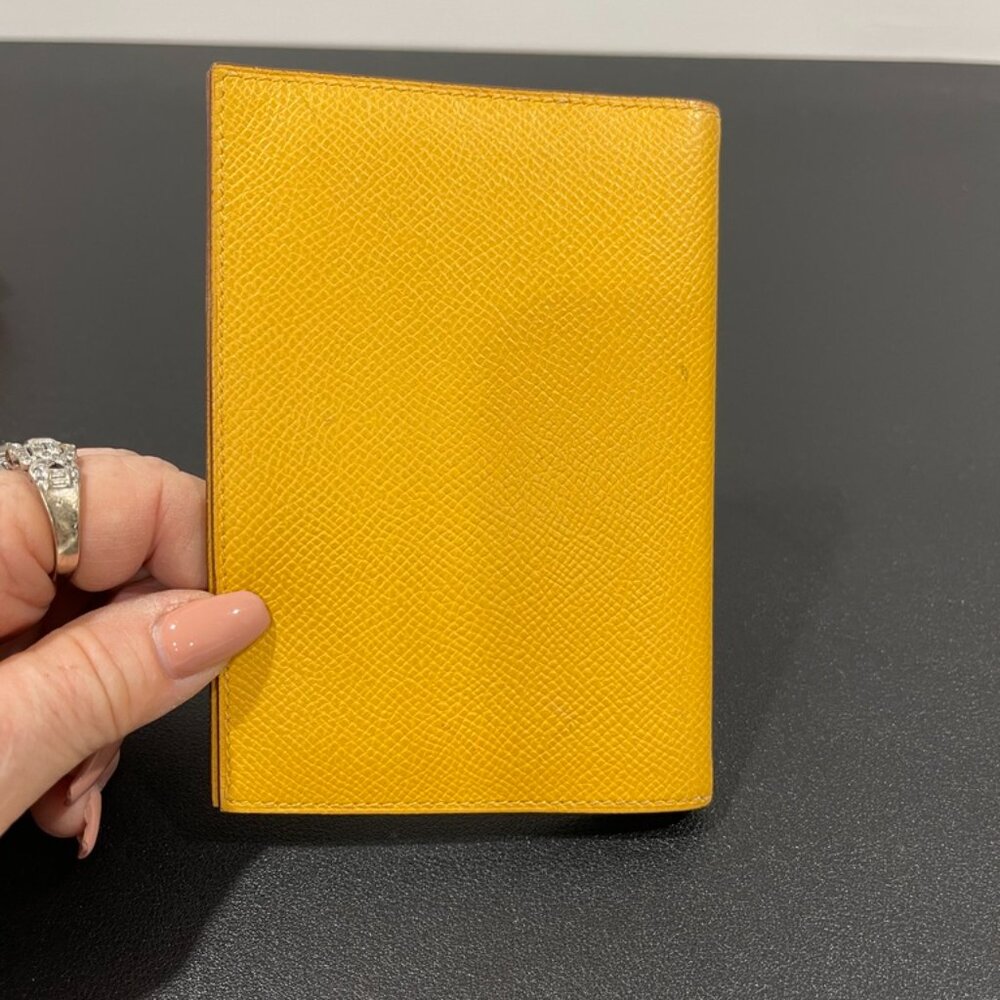 Hermes Agenda/Passport Holder/Notebook Cover Mustard Great Condition! (JB1139)
